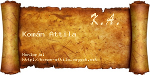 Komán Attila névjegykártya
