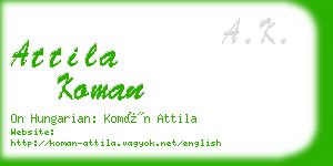 attila koman business card